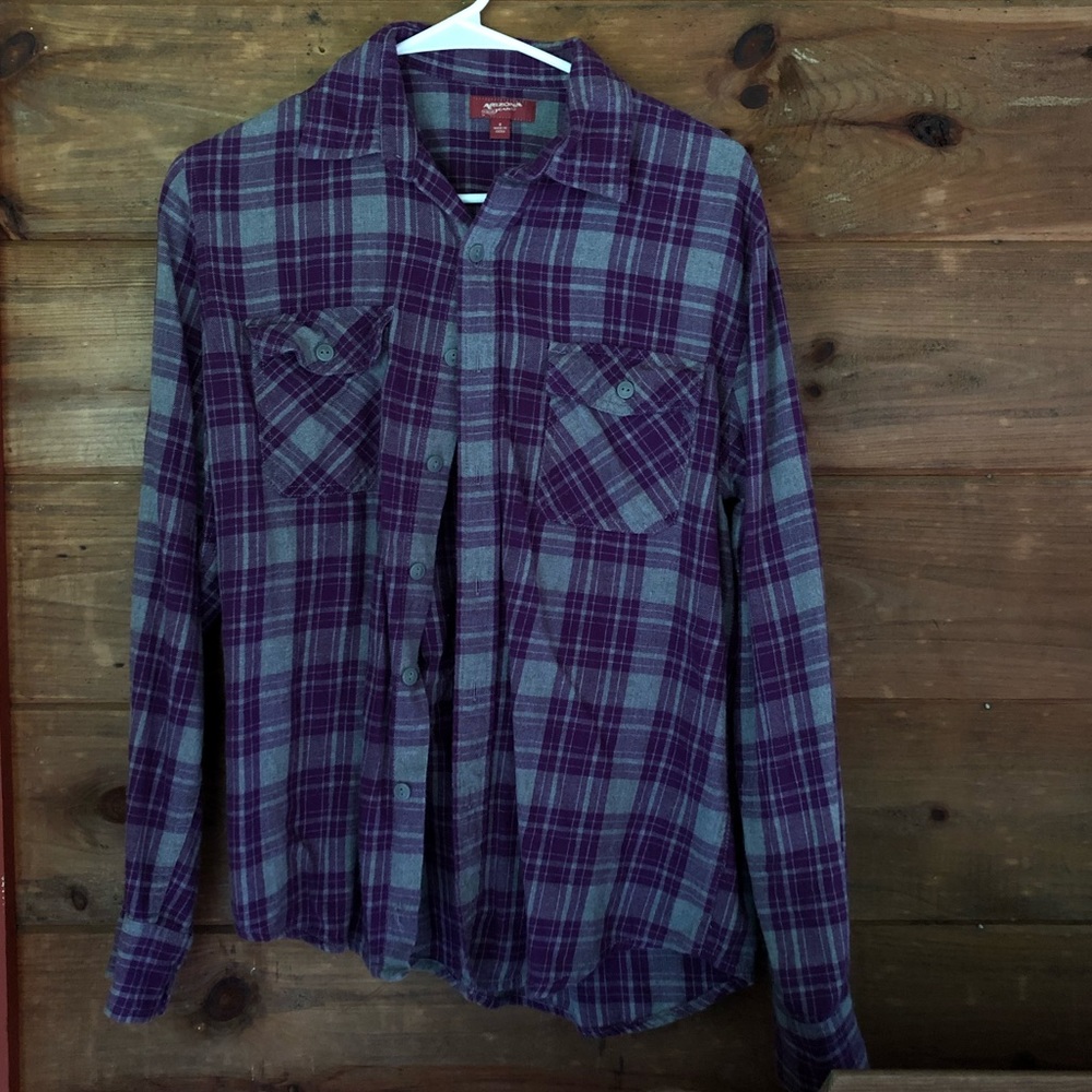 Purple plaid, button up
